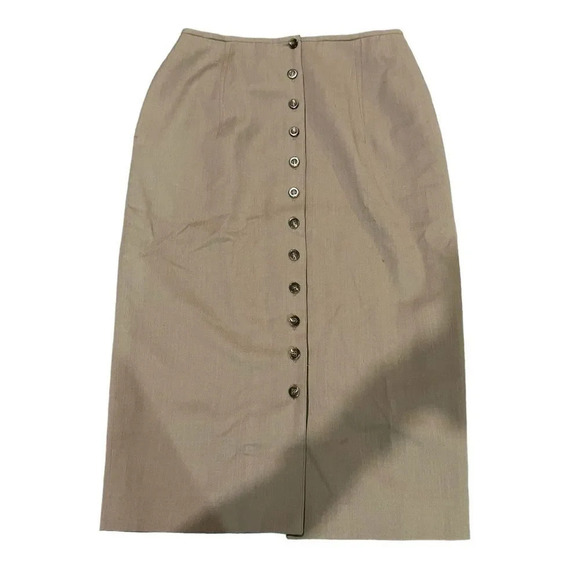 Harve Bernard Holtzman 100% Wool Button Front Midi Skirt Size 10 - Picture 1 of 3